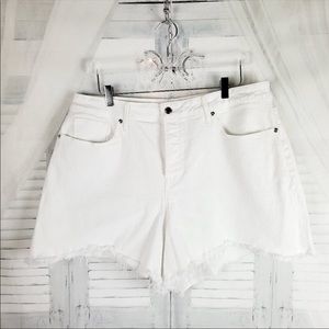 Good American White Jean Shorts